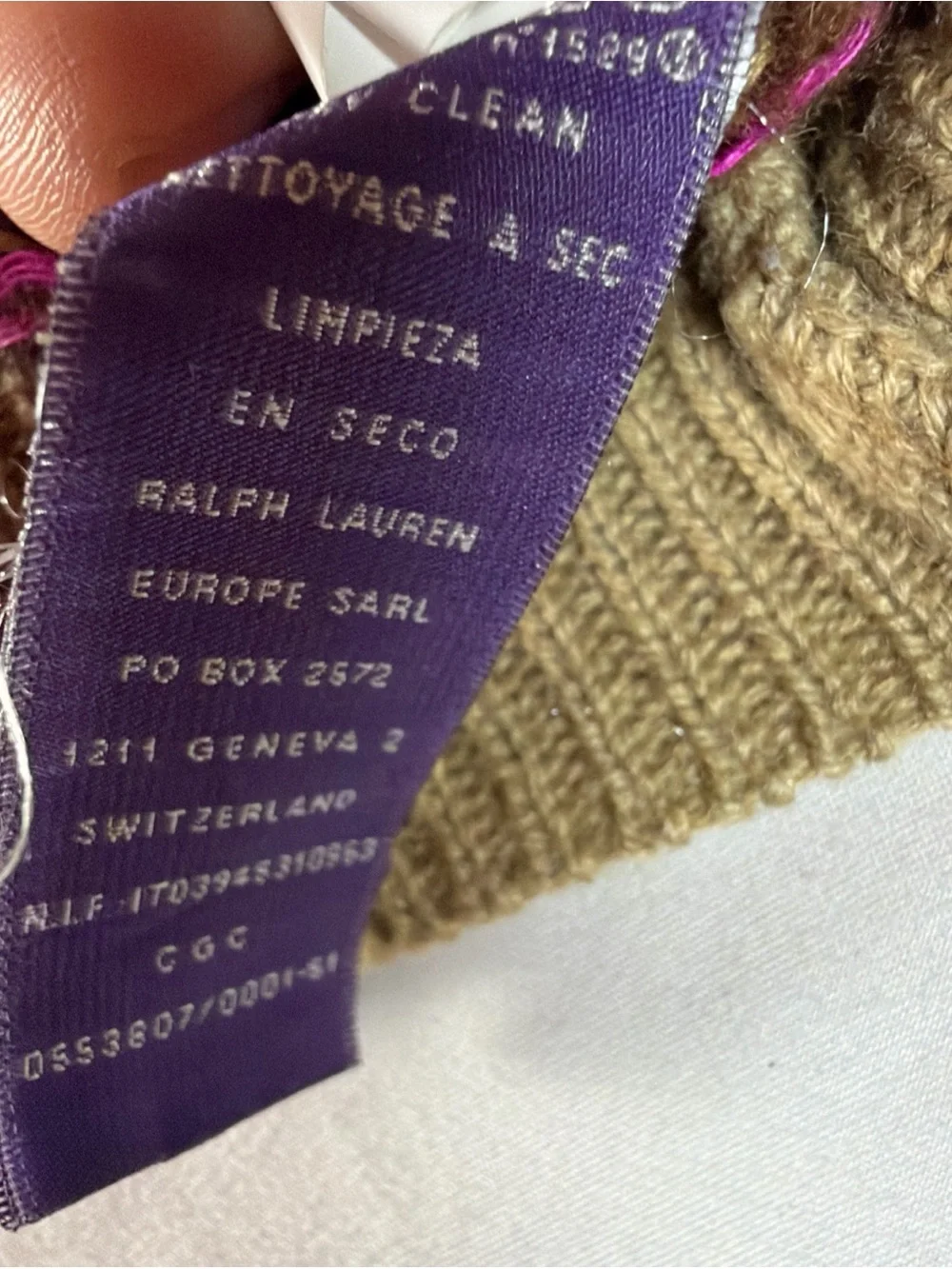 RALPH LAUREN Purple Label Womens Size XL Purple Cable Knit Linen Silk Sweater